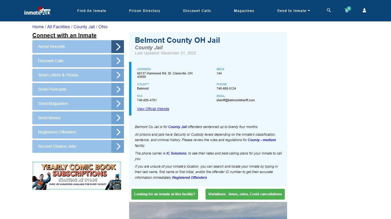 Belmont County OH Jail - Inmate Locator - St. Clairsville, OH